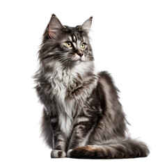 Fototapeta premium Cat isolated on white, transparent background, PNG, generative ai 