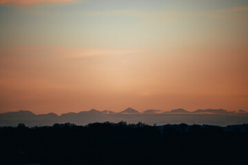 sunset over the mountains