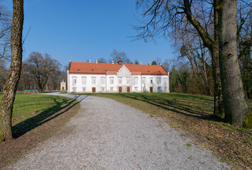 Fototapeta na wymiar View of a Luznica castle a baroque manor in the Novi Dvori complex in Zapresic, Croatia 