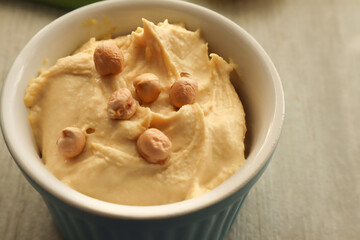 Hummus with chickpeas on top