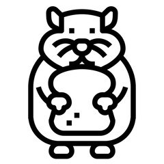 hamster line icon style