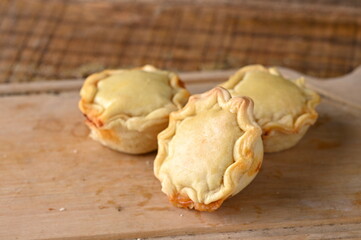 Fototapeta premium empada Goiana chicken pie typical brazilian food traditional roasted chicken pie