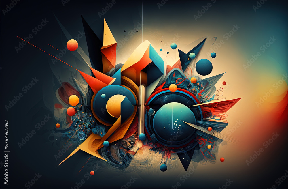 Poster abstract shapes retro composition in 20s avantrgarde or futurism style. retro background with surrea