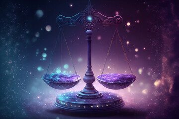 Scales of Justice in Library. Law concept of Judiciary, generative ai