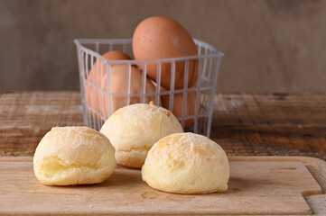 traditional baked cheese bread typical Brazilian food cheese roast with free range egg