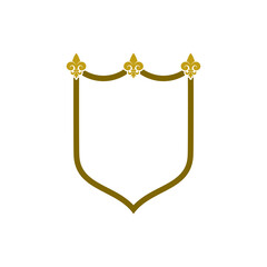 Shield Fleur De Lys icon isolated on transparent background © sljubisa