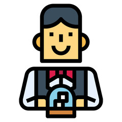 croupier filled outline icon style