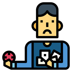 gambler filled outline icon style