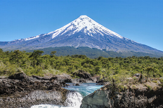 Volcano Osorno at Llanquihue Lake (Chile)