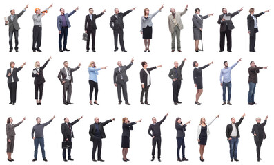 Obraz premium group of business people showing thumbs up isolated