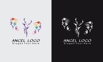 angel vector icon logo