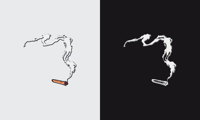 cigarette smoke vector logo