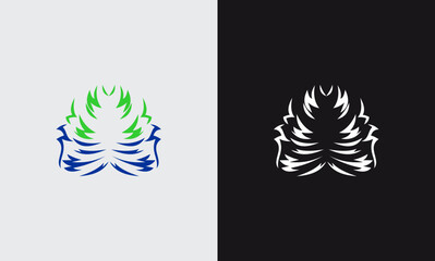 lotus flower logo icon vector