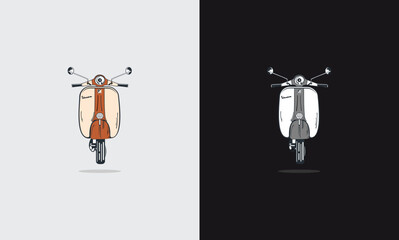 old motorbike icon vector club vespa logo