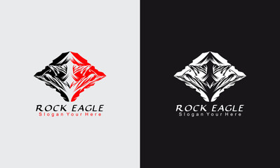 rock eagle abstract vector logo
