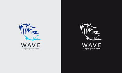 wave logo icon vector line