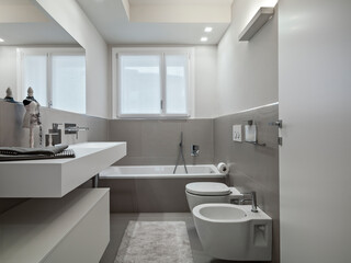 Naklejka na ściany i meble Interior view of a modern bathroom