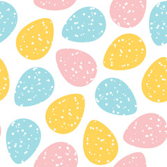 seamless pattern with dotted easter eggs- vector illustration