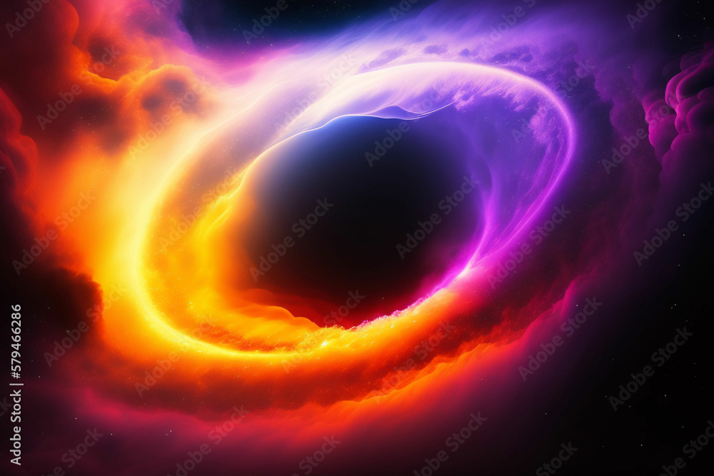 Wall mural cosmic nebula background, galaxy with colorful nebula, shiny stars and heavy clouds, highly detailed