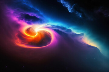 Obraz na płótnie Canvas Cosmic nebula background, Galaxy with colorful nebula, shiny stars and heavy clouds, highly detailed, AI generated Image