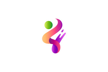 abstract people letter s logo design concept