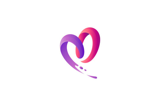 heart letter m logo with splash effect in simple modern design