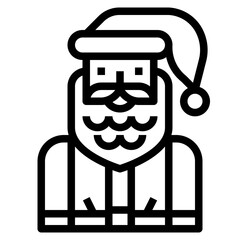 santa claus line icon style