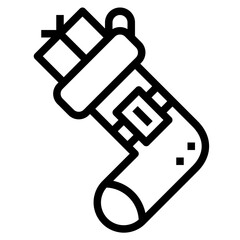 stocking stuffer line icon style