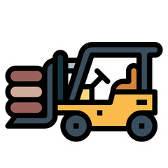 forklift filled outline icon style