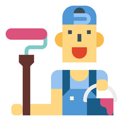 painter flat icon style
