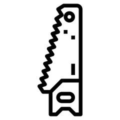 hand saw line icon style