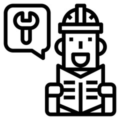 engineer line icon style
