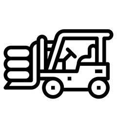 forklift line icon style