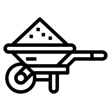 recommend clip art: wheelbarrow line icon style