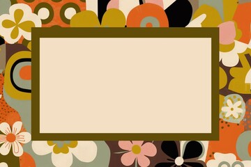 Retro floral background, pattern in the 1960s style.