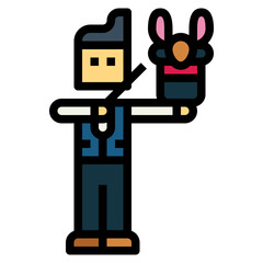 magic show filled outline icon style