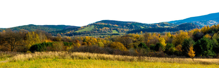 autumn mountain landscape isolation png.