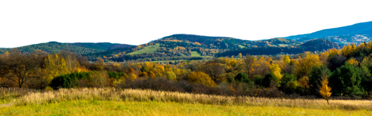 autumn mountain landscape isolation png.