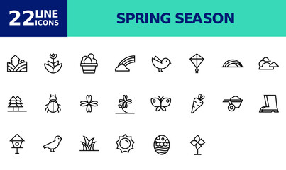 Icon Pack Spring Season. editable file and color.
