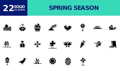 Icon Pack Spring Season. editable file and color.