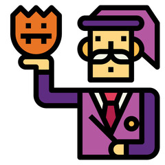 wizard filled outline icon style