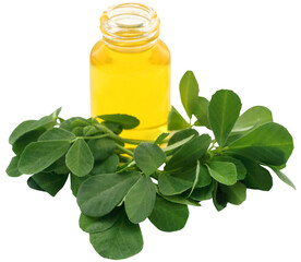 Fenugreek leaves with oil in bottle