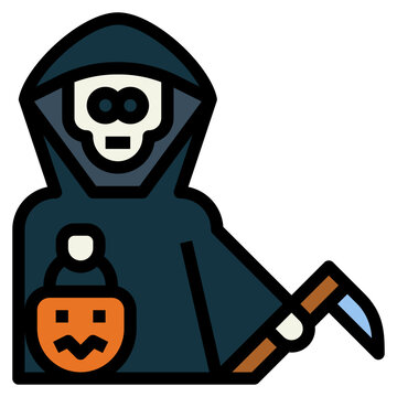 recommend clip art: grim reaper filled outline icon style