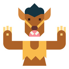 werewolf flat icon style