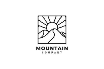 Hills Mountain Peaks for Adventure Outdoor logo design