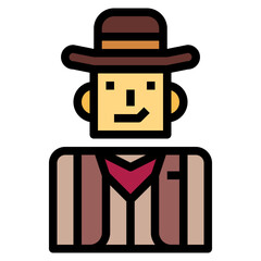 cowboy filled outline icon style