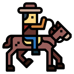 horse riding filled outline icon style