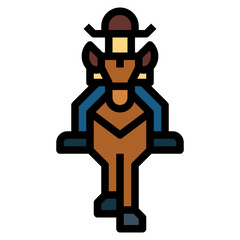horse riding filled outline icon style
