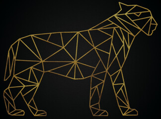 Polygonal geometric puma with golden effect