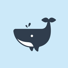Whale logo icon vector illustration